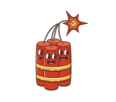 Wild west dynamite character with a sizzling wick Stock Illustration