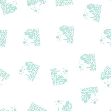 Wild west glyph seamless pattern Illustrazione stock
