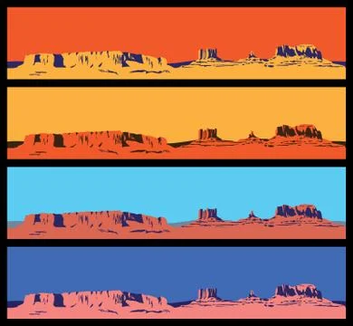 Wild West mini set Stock Illustration