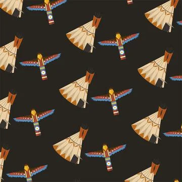 Wild west pattern Illustrazione stock