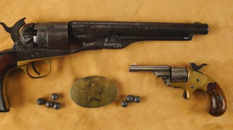 Wild West Pistols Stock Footage 45292964