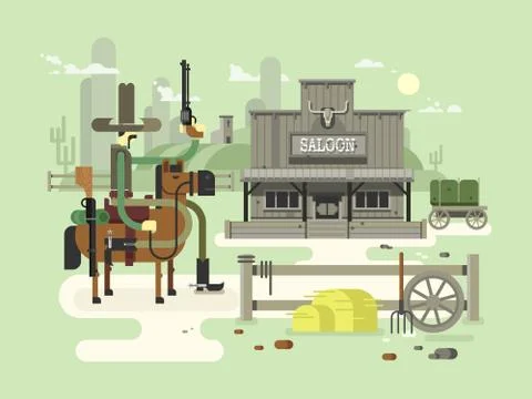 Wild west saloon Ilustración de archivo