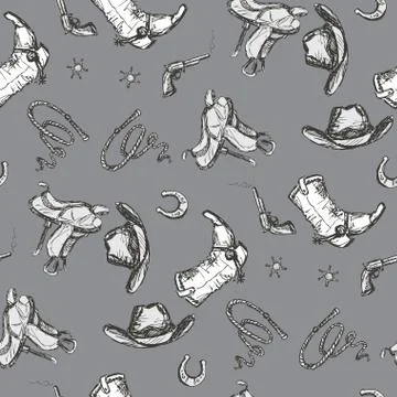Wild west seamless pattern Stock Illustration