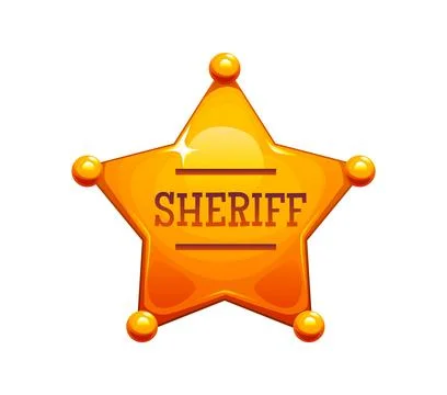 Wild West sheriff badge computer game cartoon icon Stock Illustration