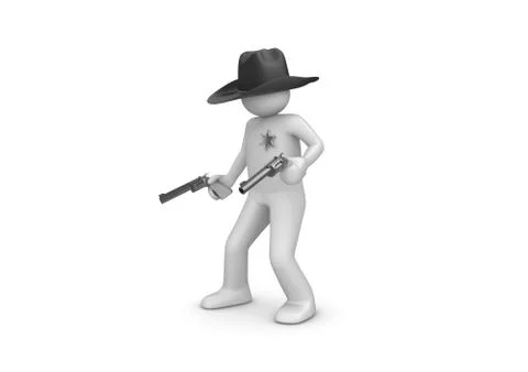Wild west: sheriff on guard Stock Illustration