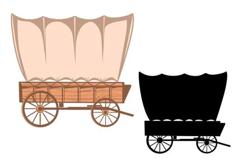 Wild west wagon. Vector Western color illustration Stock Illustration