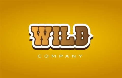 Wild western style word text logo design icon company Stock Illustration