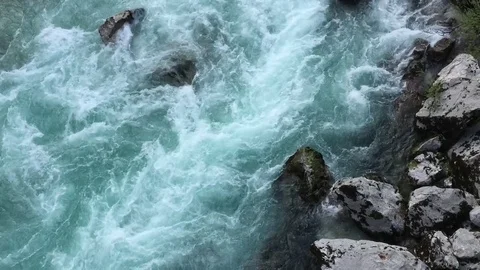 Wild white mountain river Stock Footage 82351305