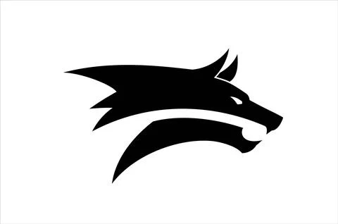 Wild wolf in black Stock Illustration