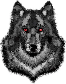 Wild wolf head Иллюстрация