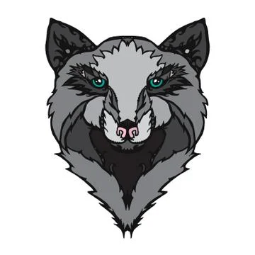 Wild wolf tattoo Stock Illustration
