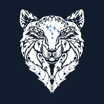 Wild wolf tattoo Stock-Illustration