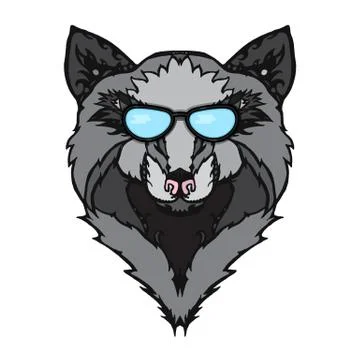 Wild wolf tattoo Stock Illustration