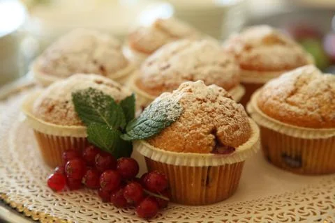 Wildberries muffins Stock Photos