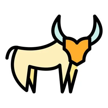 Wildebeest icon color outline vector Ilustração Stock