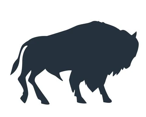 Wildebeest wild silhouette Illustrazione stock