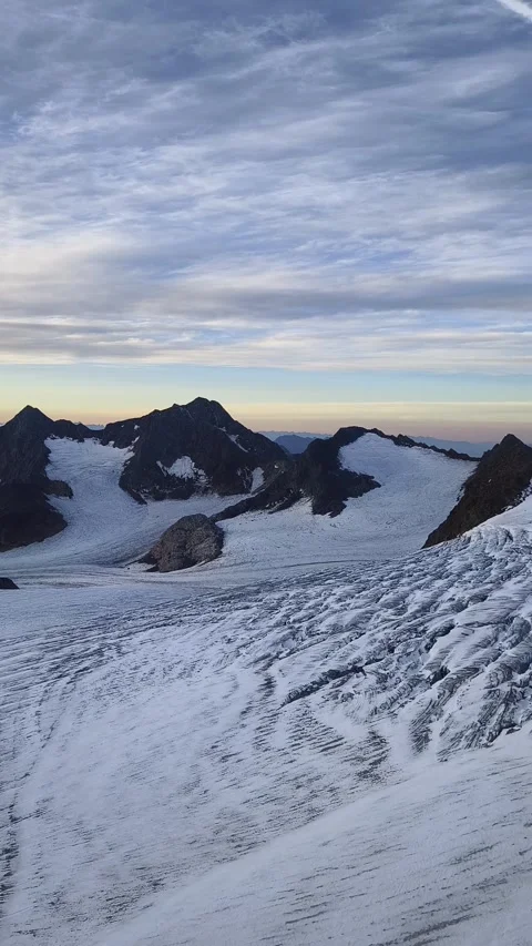 Wilder Freiger glacier located in Alps Stock Footage 269530624