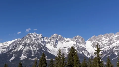 Wilder Kaiser Mountain range time lapse Stock Footage 125966189