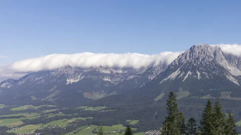 Wilder Kaiser Mountain range time lapse Stockbeeldmateriaal 139163877
