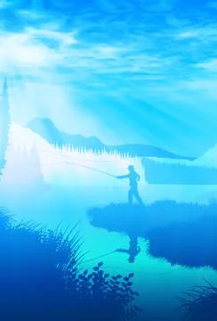 Wilderness angler Stock Illustration