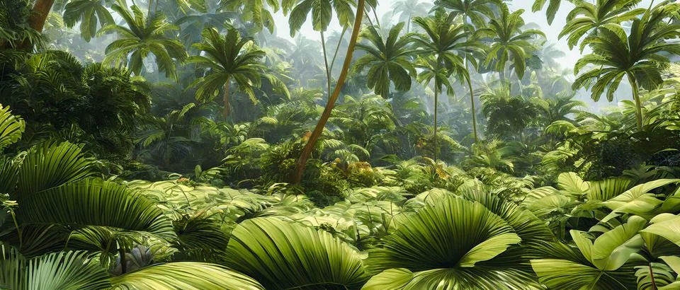 Wilderness jungle landscape Stock Illustration