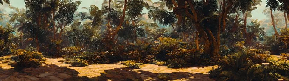 Wilderness jungle landscape イラスト素材
