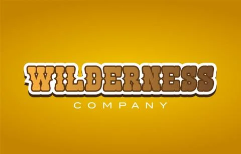 Wilderness western style word text logo design icon company Stock Illustration