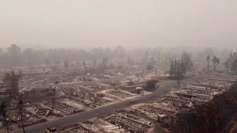 Wildfire and aftermath Stock Footage 295232838