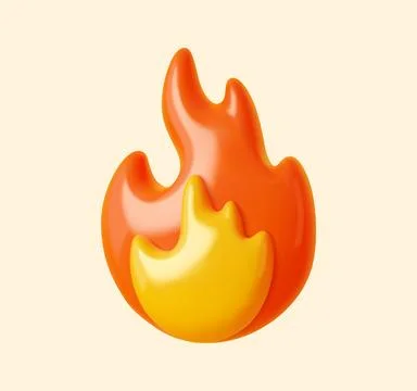 Wildfire burning fire flame 3D icon 库存插图