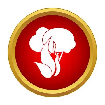 Wildfire burning forest tree natural disaster icon 스톡 일러스트