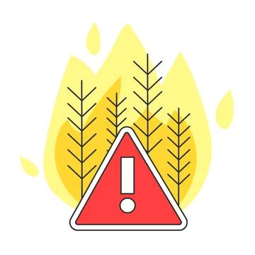 Wildfire concept. Natural disaster caused by abnormal heat wave Stock Illustration