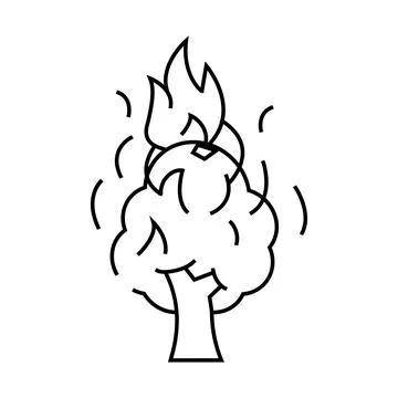 Wildfire fire line icon vector illustration 스톡 일러스트
