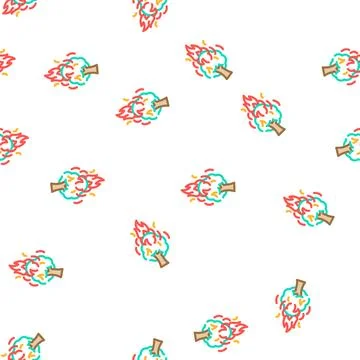 Wildfire fire vector seamless pattern 스톡 일러스트