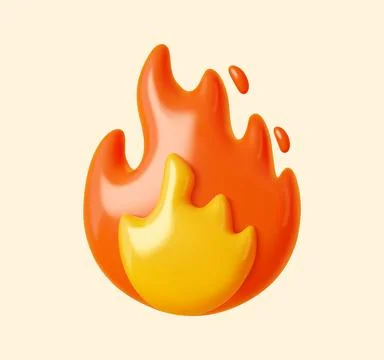 Wildfire flaming fire flame 3D emoji icon イラスト素材