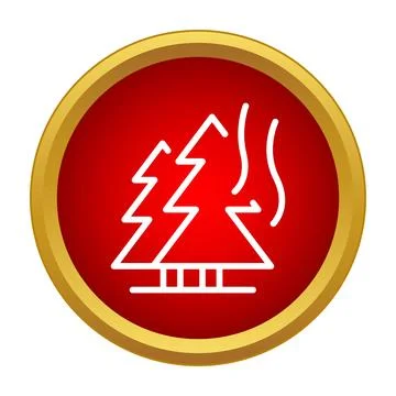 Wildfire forest fire icon red warning symbol Stock Illustration