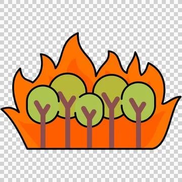 Wildfire forest fire Stock Illustration