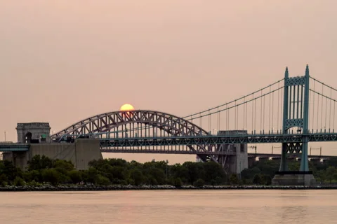 Wildfire Haze Hellgate Sunrise Stock Footage 139428827