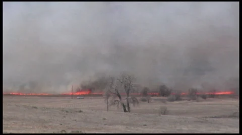 Wildfire Highway Stock Footage 54746696