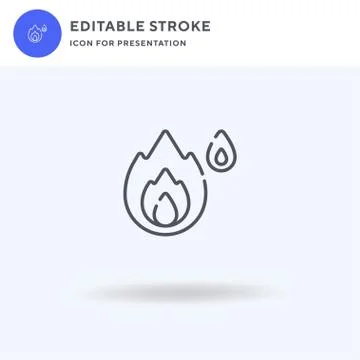 Wildfire icon vector, filled flat sign, solid pictogram isolated on white, lo 库存插图