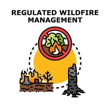 Wildfire management prevention and ecological protection concept Stock Illustration