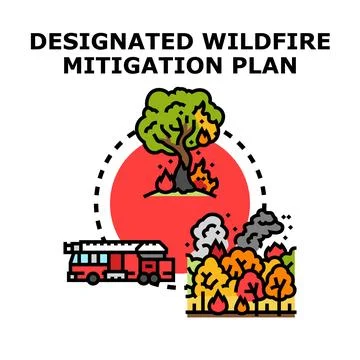 Wildfire mitigation planning protecting forest emergency response Stock Illustration