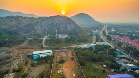  wildfire on the mountain Stock Photos