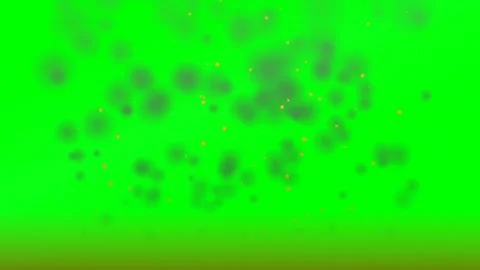 Wildfire Smoke Plume Dispersing Over Terrain on Green Screen Stock Footage 342001199
