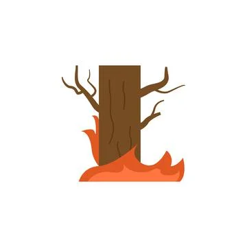 Wildfire, tree, fire icon. Simple line, outline vector of wildfires icons for ui Stock Illustration