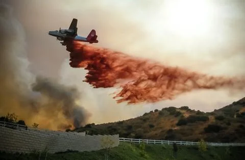 Wildfire Water Dropping Plane Stock Photos