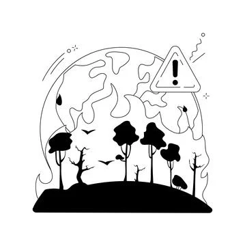 Wildfires abstract concept vector illustration. Stock Illustration