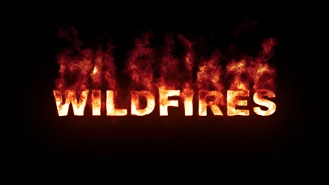Wildfires with Burning Fire Effect Text Animation Stock-Footage 348213123