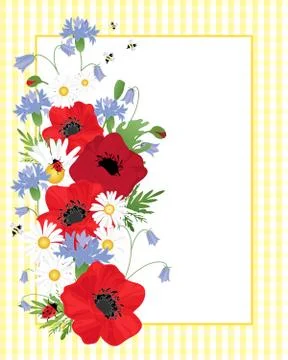 Wildflower border Illustrazione stock