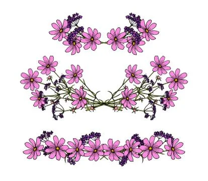 Wildflower laurel set Stock Illustration