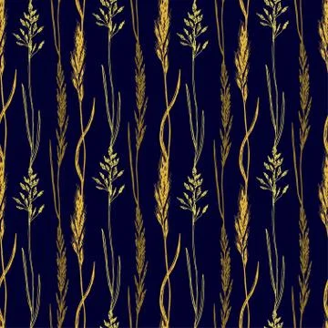 Wildflowers pattern background. botanical print design. Nature background wit Stockillustratie